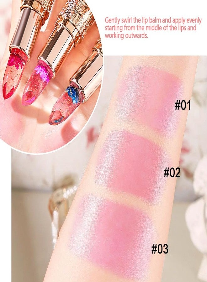 يوميز دايري مجموعة أحمر شفاه جيلي الزهور، مرطب يدوم طويلاً، بلسم مغذي، ملمع شفاه سحري متغير اللون (وردة حمراء) - Image 5